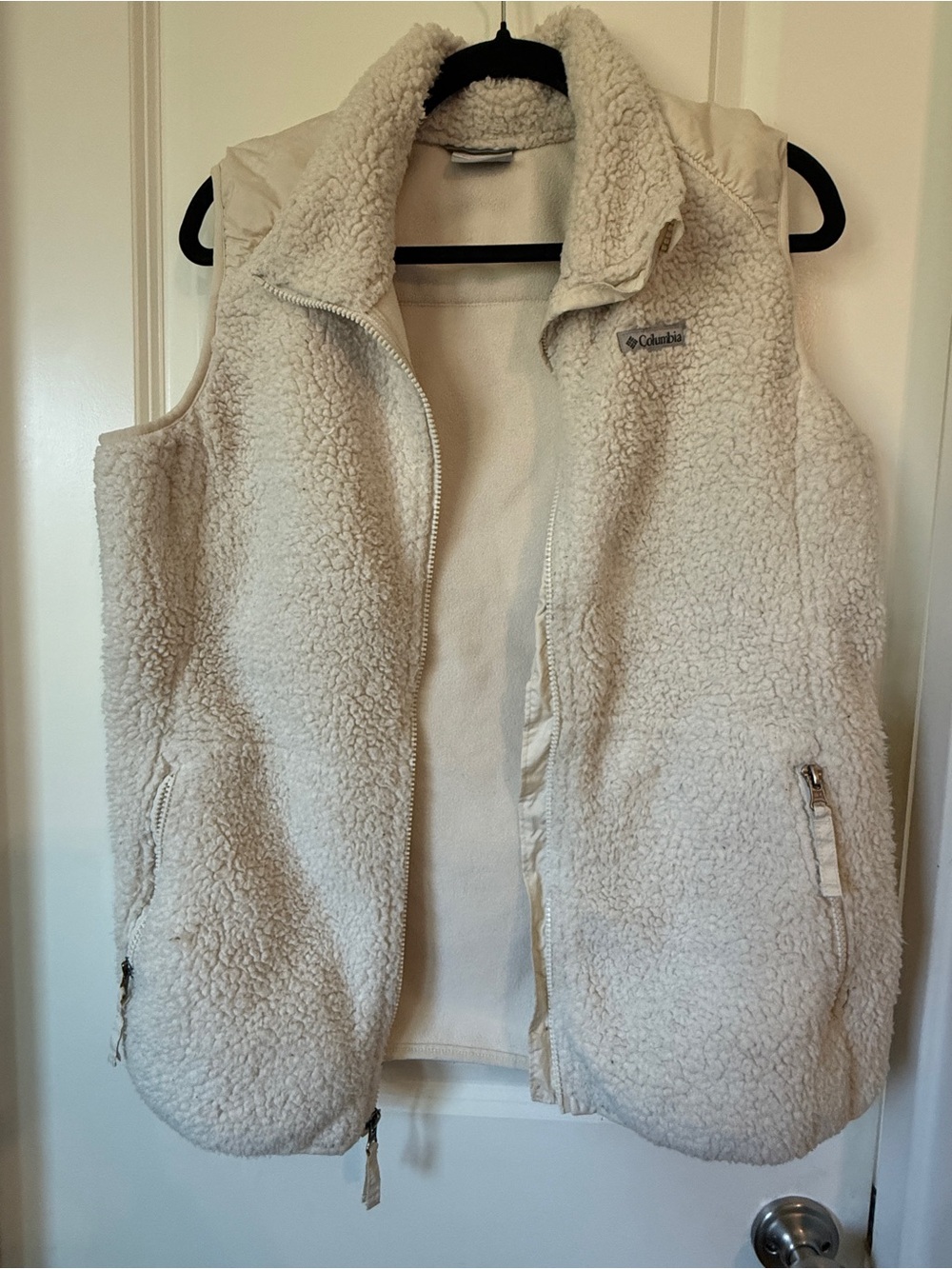 Columbia Cream Sherpa-Lined Fleece Vest